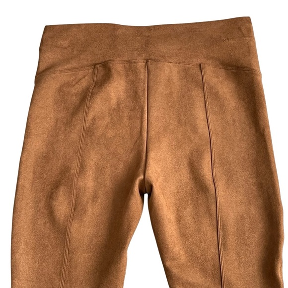 Spanx Faux Suede Leggings Women’s Plus Size 1X High Rise Rich Camel Color Shape - Picture 8 of 11